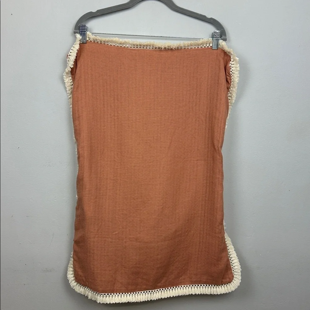 NWOT Threshold Cotton Tassel Border Sham Set of 2 Full/Queen Terracotta